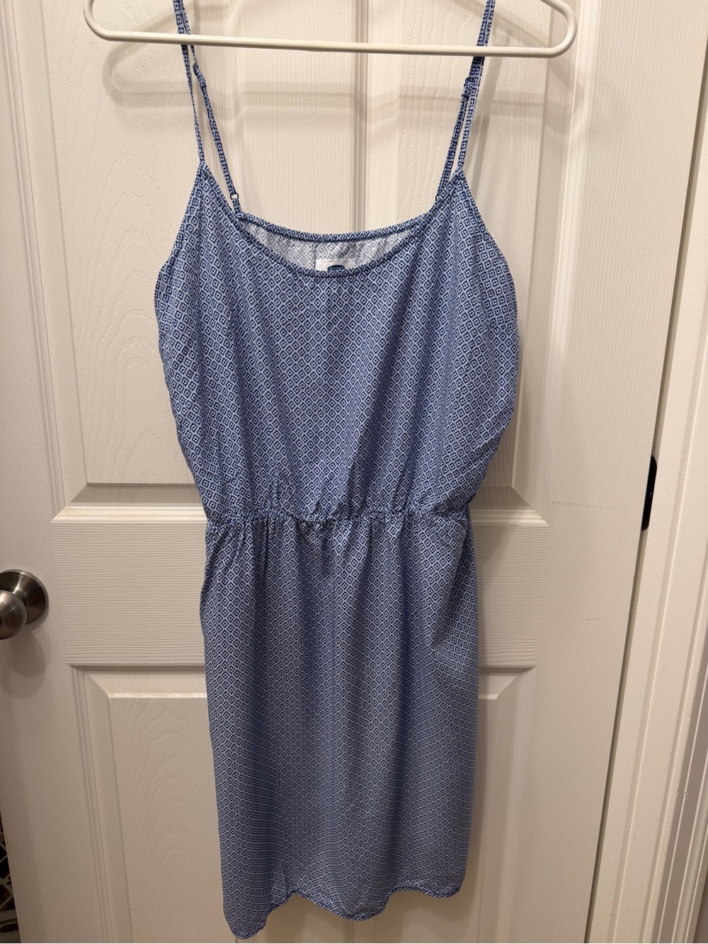 Old Navy Blue Patterned Spaghetti-Strap Dress